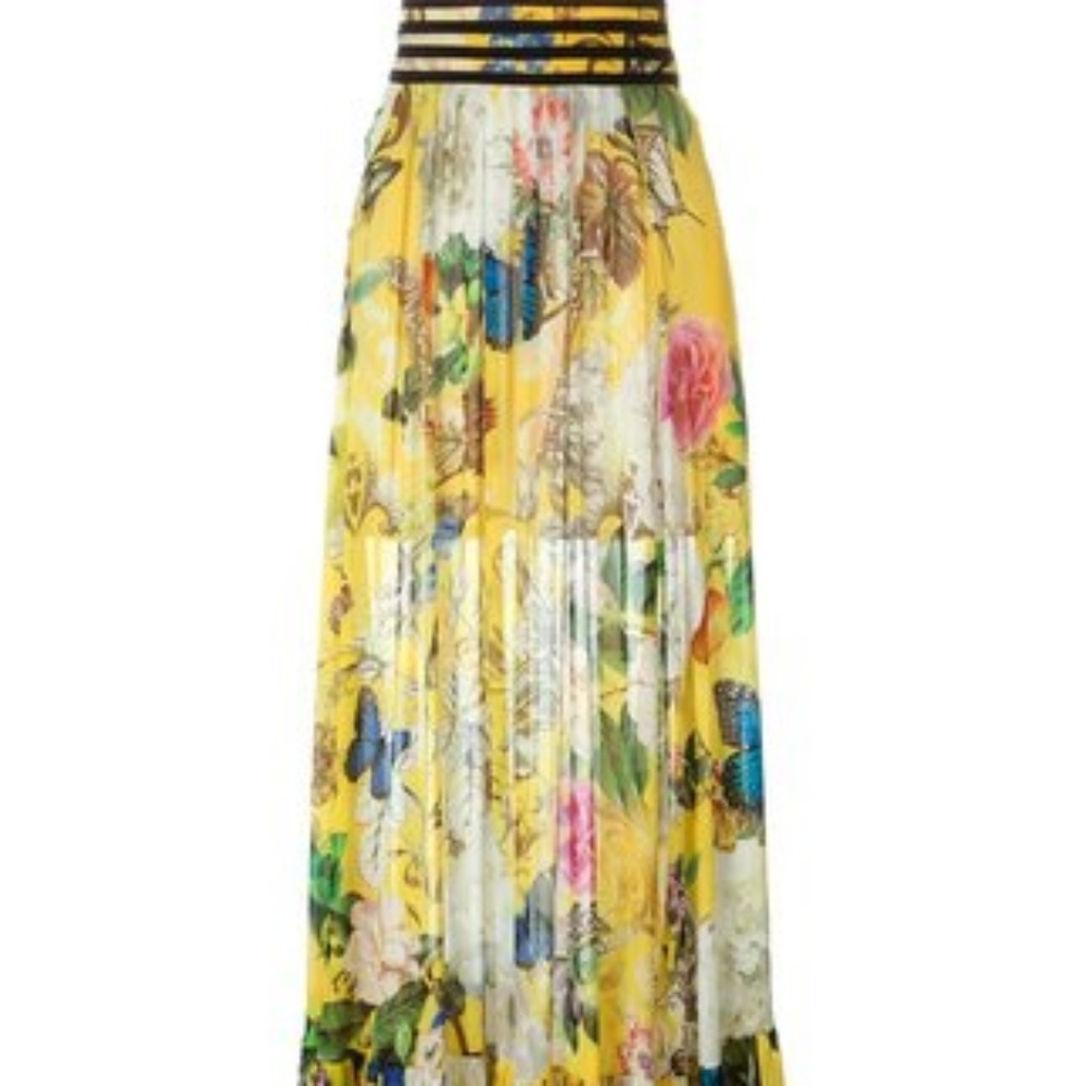 ISO Roberto Cavalli  floral pleated maxi skirt